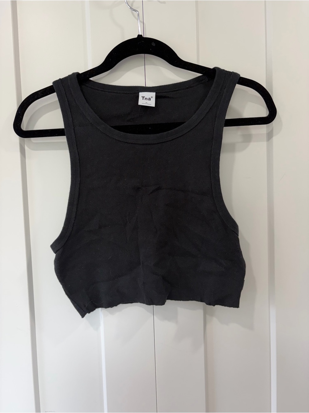 TNA Black Ribbed Crop Tank